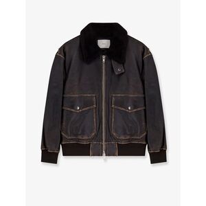 Dunst Unisex Leather Jacket With Shearling Collar